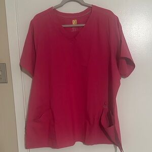 WonderWink Vivid Pink Scrub Top